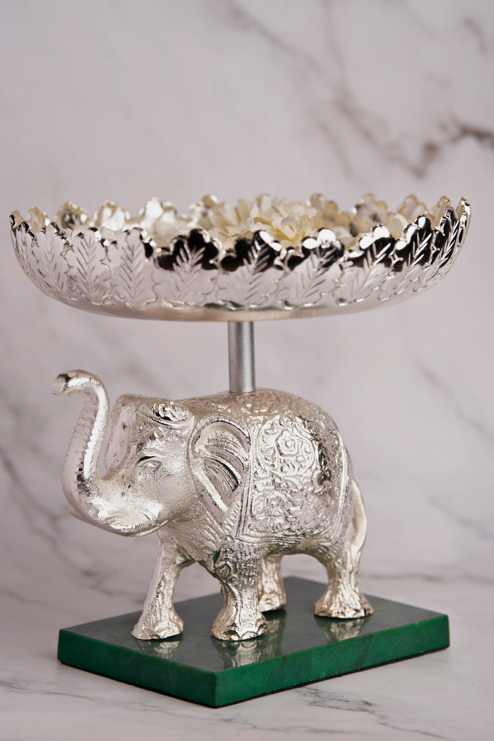 Royal Elephant German Silver Platter Stand